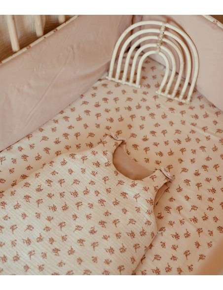 Drap housse pour lit bébé couleur écru fabriqué en France