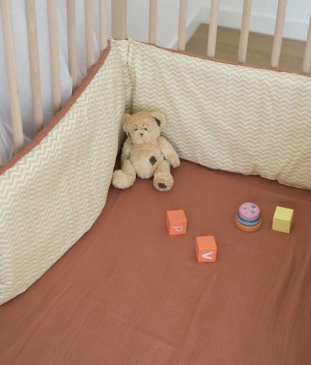 Tour de lit pour bébé 100 % coton 130 cm 
