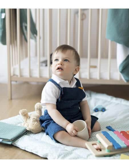protège carnet de santé bébé personnalisé made in France avec bébé - fleurs bleues