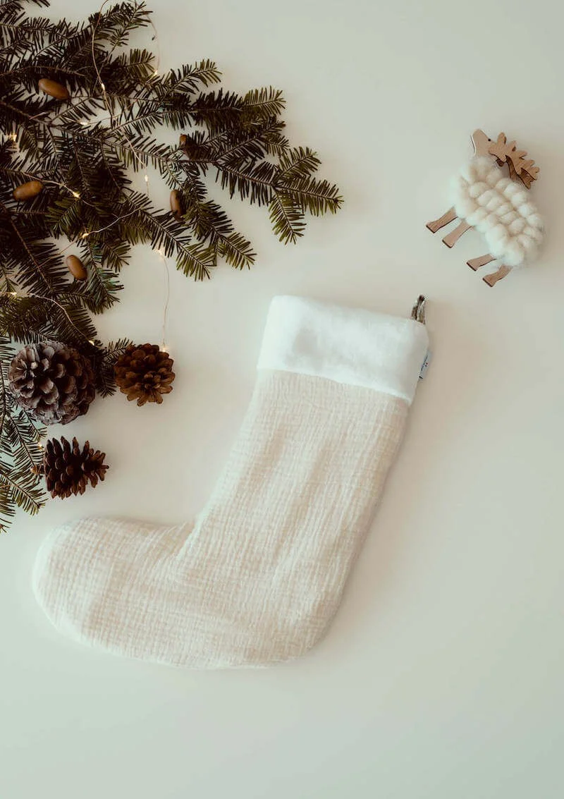 Chaussette noël écru