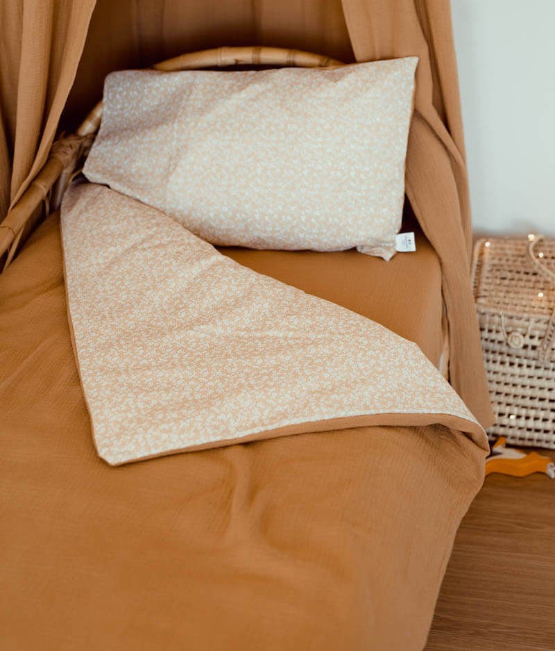Parure de lit camel 100x140 cm Manufacture des bébés français