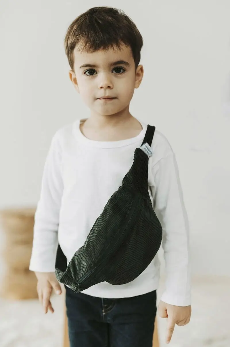 Sac banane velours vert sapin