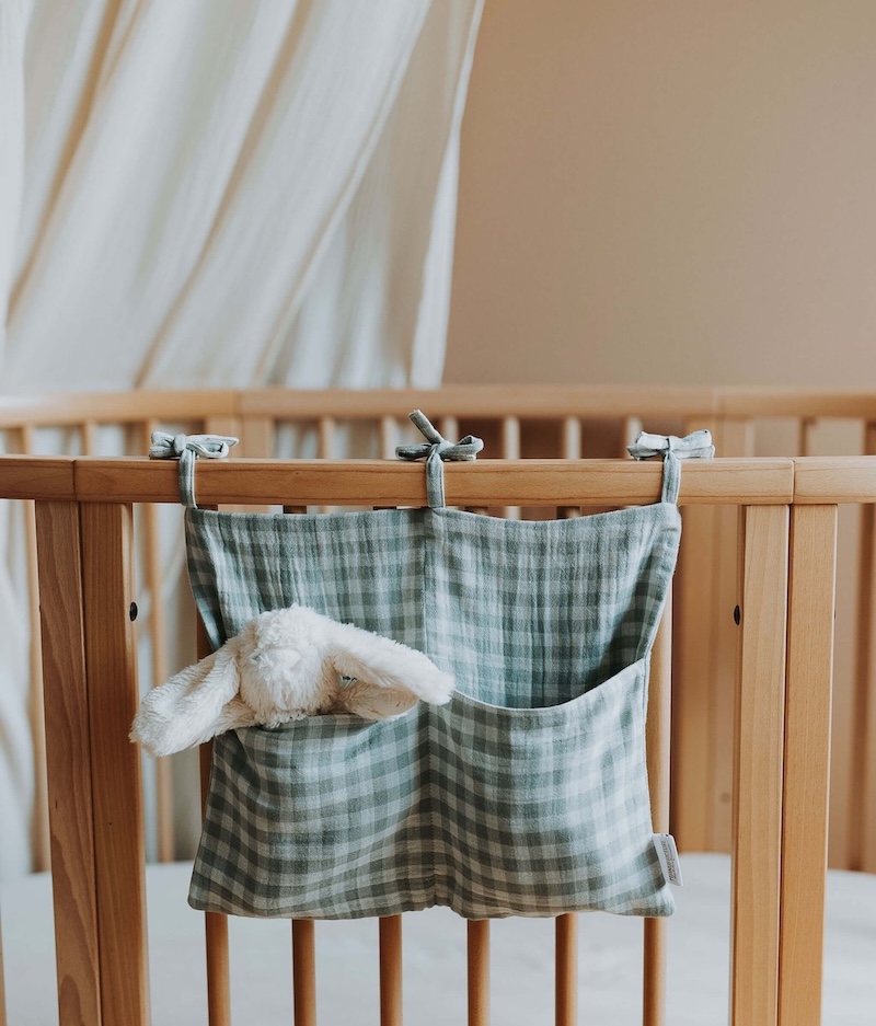 Range doudou vichy vert de gris