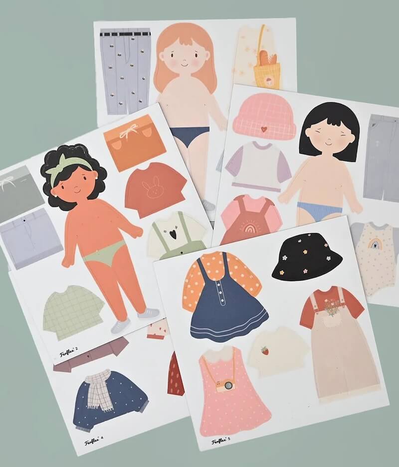 Jeu magnétique silhouettes à habiller filles - Manufacture des bébés français