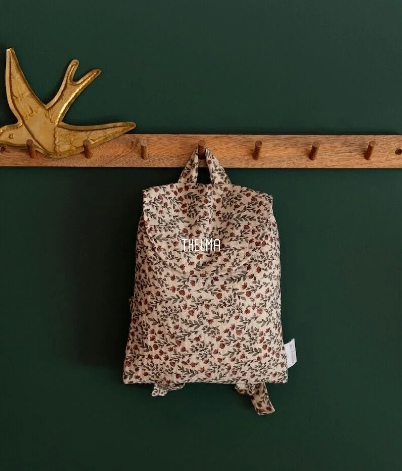 Sac à dos crèche madeleine fleuri vert